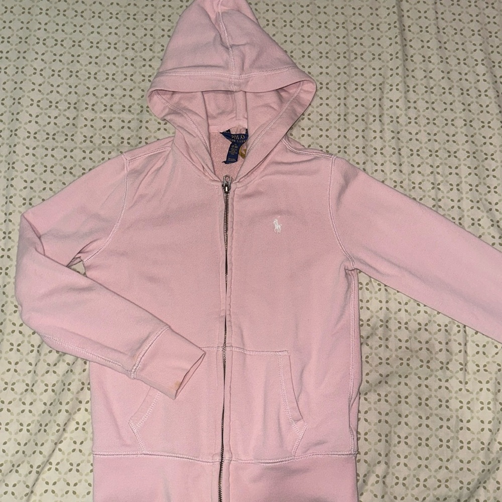 Girls Pink Polo Ralph Lauren Hoodie (8-10)